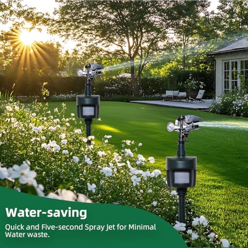 Motion Activated Sprinkler Day/Night Detection Modes Repellent Detector - size: New 1 unit[no solar panel]