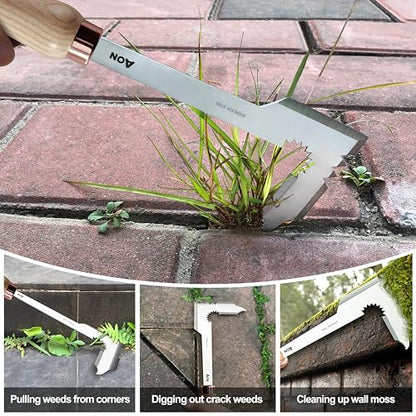 AON 2-Pack Crack Weeder & Root Remover Tool Set for Patios and Gardens