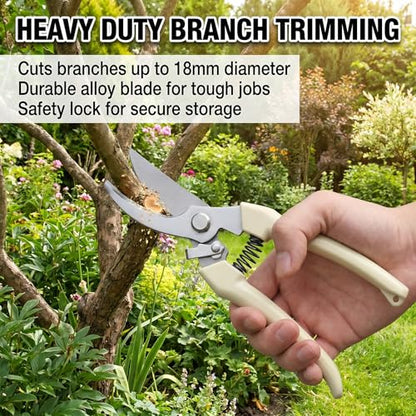 1Pc Straight Garden Shears with Safety Lock, Plant Pruning Scissors - color: 1pc- Straight Pruning Scissors