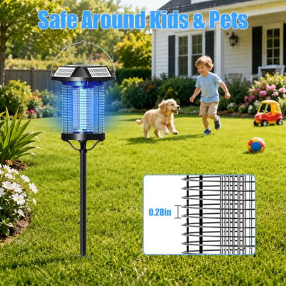 Solar Bug Zapper Outdoor, 4500V USB Rechargeable UV Flying Insect Trap (Circular) - size: Circular