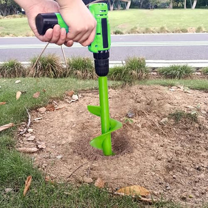 1.6"x16.5"&3.5"x16" Green Garden Auger Drill Bit for Planting - color: Green, size: 1.6"x16.5"+3.5"x16"