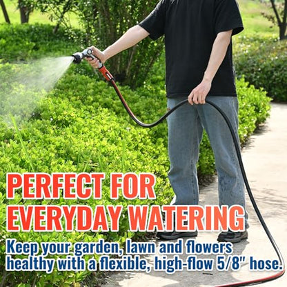 YAMATIC 100ft Garden Hose 5/8in I.D. with 360° Swivel Brass Handle - size: 100' feet