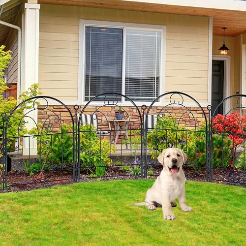 Decorative Garden Fence 17in(H) x 10ft(L), Rustproof Metal Animal Barrier - size: 21" High,11ft
