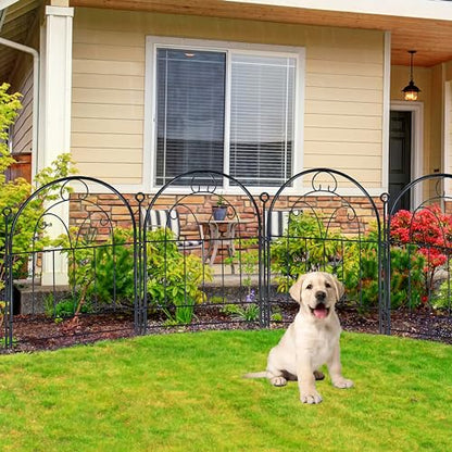 Decorative Garden Fence 17in(H) x 10ft(L), Rustproof Metal Animal Barrier - size: 21" High,11ft