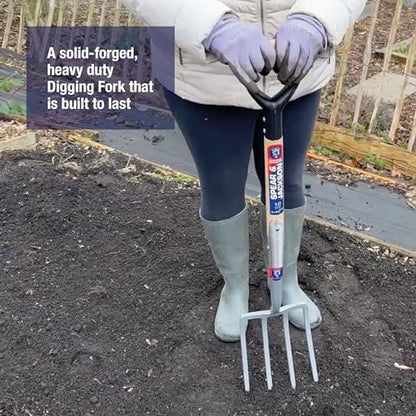 Spear & Jackson Neverbend Carbon Digging Fork – Durable Carbon Steel Garden Fork for Heavy-Duty Digging and Cultivation - style: Digging Fork
