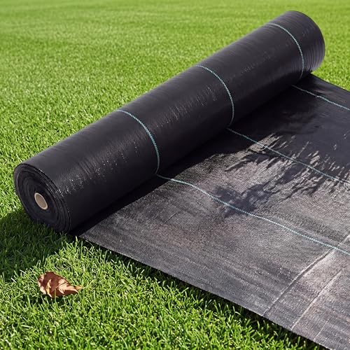 Weed Barrier Landscape Fabric, 4ft x 250ft Landscape Ground Cover, 5oz Heavy Duty Weed Control, with High Permeability, for Gardening Erosion Control Construction