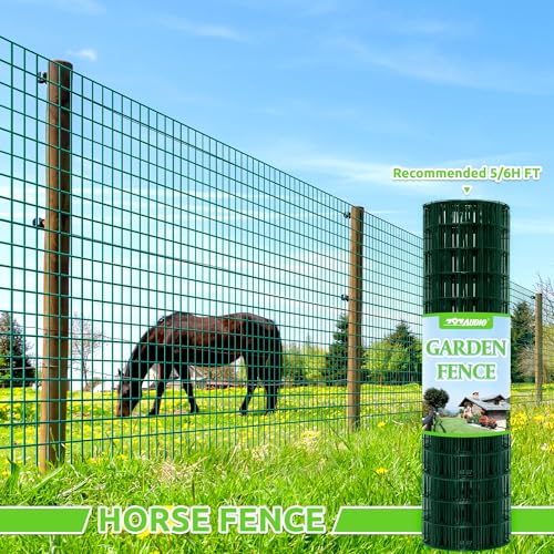 Green PVC Coated Welded Wire Fencing,2"x3" 16 Gauge,60inch H x 100ft L Garden Wire Fence Roll,2/3/4/5/6ft Tall x 50/100 ft Long Hardware Cloth Metal Mesh for Yard,Farm,Chicken,Dog,Vegetable Protection - color: Green, size: 2"x3" 60inx100ft