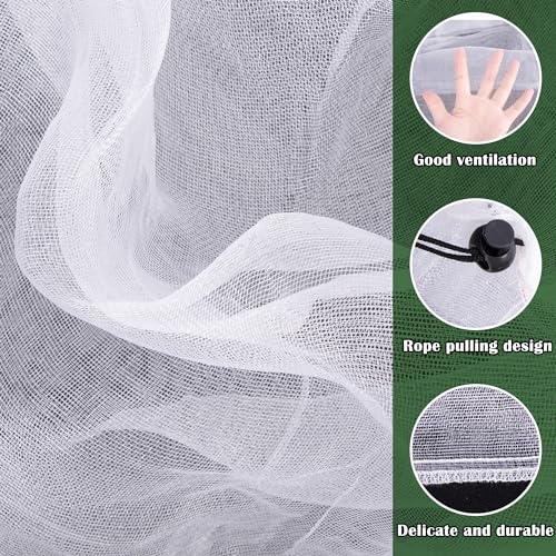 6 Pcs Insect Bird Barrier Tree Net with Drawstring, 2 Sizes Garden Bird Netting Plant Cover, Fruit Tree Netting for Protect Plants Fruits Flowers from Insect Bird Eating - color: 6 Pcs, size: 2 Sizes