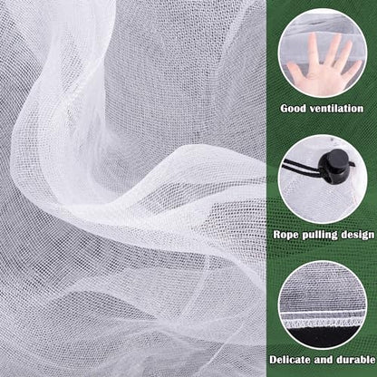 6 Pcs Insect Bird Barrier Tree Net with Drawstring, 2 Sizes Garden Bird Netting Plant Cover, Fruit Tree Netting for Protect Plants Fruits Flowers from Insect Bird Eating - color: 6 Pcs, size: 2 Sizes