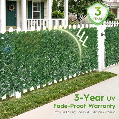 Bybeton 40"x120" Ivy Privacy Fence Screen UV Resistant Expandable Lattice - size: 40*120 IN