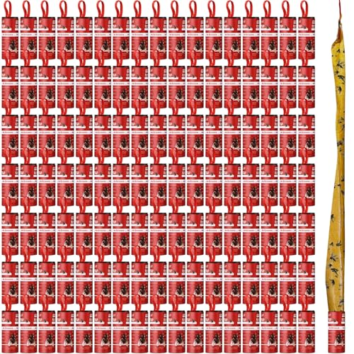 Qualirey 160 Pack Fly Strips Sticky Hanging Indoor Outdoor,Red - color: Red
