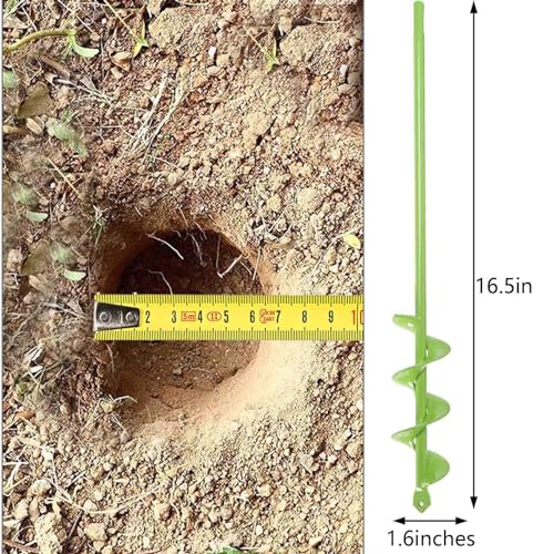 TCBWFY Auger Drill Bit for Planting 1.6x16.5inch Extended Length Garden Auger Spiral Drill Bit,TCBWFY 24 Inch Auger Drill Bit for Planting - 1.2"x24" Long Handle Easy Planter Garden Auger