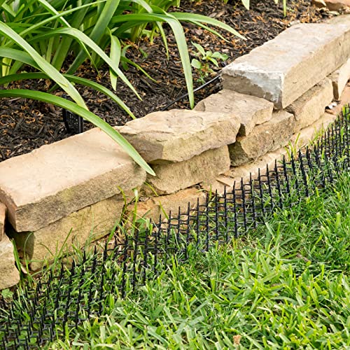 SENENQU 13FT x 12 In Cat Scat Mat with Spikes and 8 Garden Staples, Scat Mats for Cat Indoor, Cats Scats Mats Anti-Cats Deterrent Mat Prickle Strips Home Spike Deterrent for Outdoor Garden Window Sofa