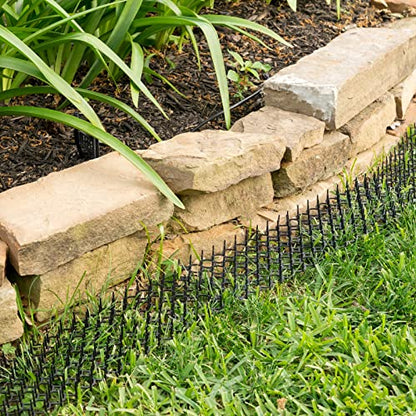SENENQU 13FT x 12 In Cat Scat Mat with Spikes and 8 Garden Staples, Scat Mats for Cat Indoor, Cats Scats Mats Anti-Cats Deterrent Mat Prickle Strips Home Spike Deterrent for Outdoor Garden Window Sofa