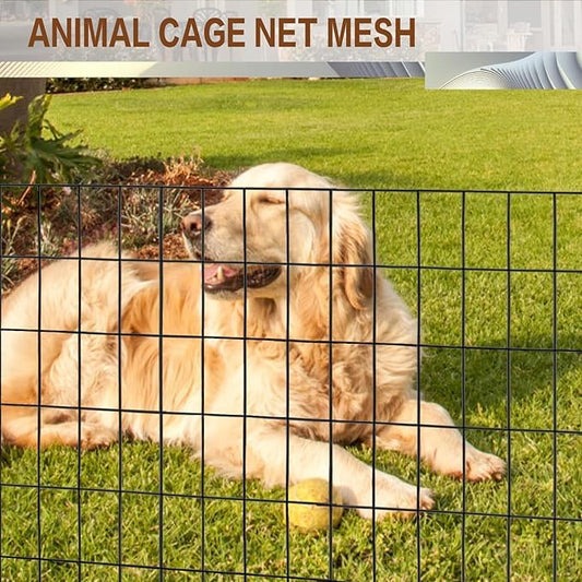Tongmo 4 ft x 50 ft Black PVC Coated Welded Wire Fence, 16GA Garden Chicken Wire Fence Roll, Mesh Size 2" x 4" Hardware Cloth, Ideal for Yard Protection and Poultry Netting - color: Black, size: 4ft*50ft