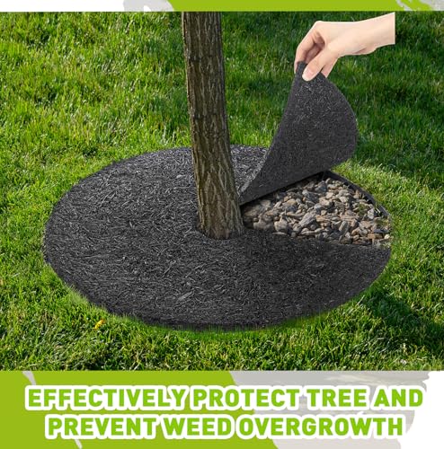 Peryiter 6 Pcs Rubber Mulch Tree Ring Protector Mat Weed Barrier, 20 in - style: 20 Inches