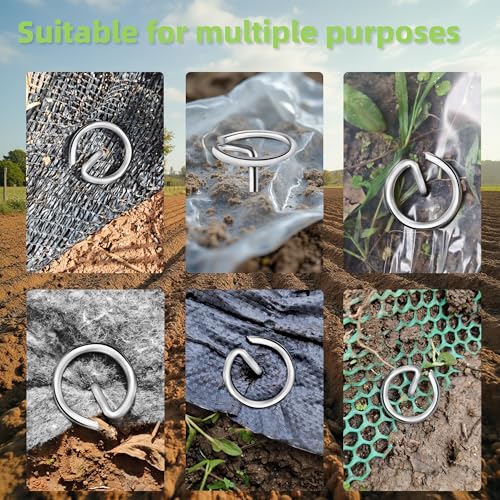 120Pcs 6 Inch Top Circle Galvanized Landscape Fabric Pins Stakes - size: 6Inch-120pcs-3mm