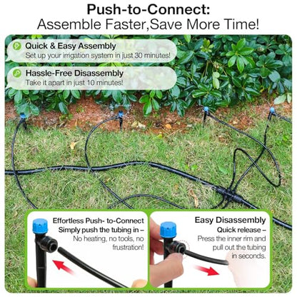 MIXC 100Pcs Drip Irrigation Emitters, Quick Push-to-Fit Connect Drip Stream - size: Drip Emitter Stream (100Pcs)