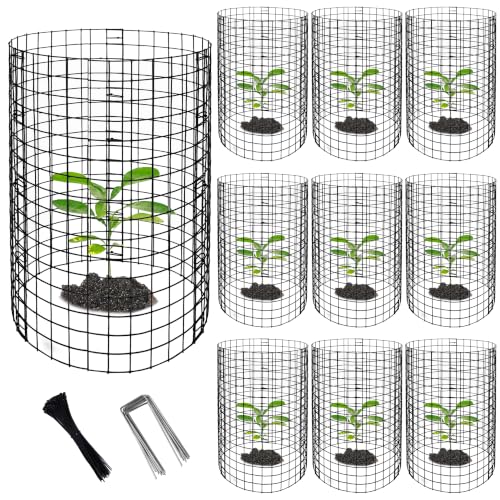 10 Packs Wire Plant Protector from Animals, Metal Mesh Plant Cage Covers - color: 10 Pack 20x12 Inch
