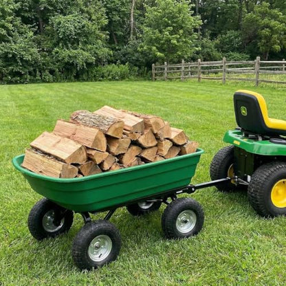 600Lb Wheelbarrow Dump Garden Cart with 4 10" All Terrain Wheels - style: Green- 4 Wheels