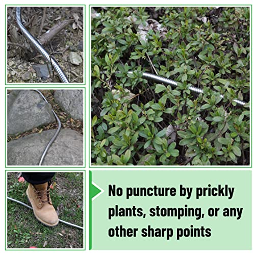 UNCO- Metal Garden Hose, 10 Feet Stainless Steel No Kink, Durable Flexible - color: Silver, size: 10 ft