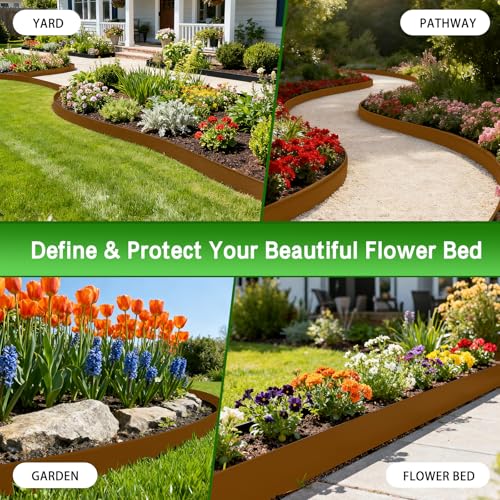 33ft Corten Steel Landscape Edging No Dig Metal Garden Border