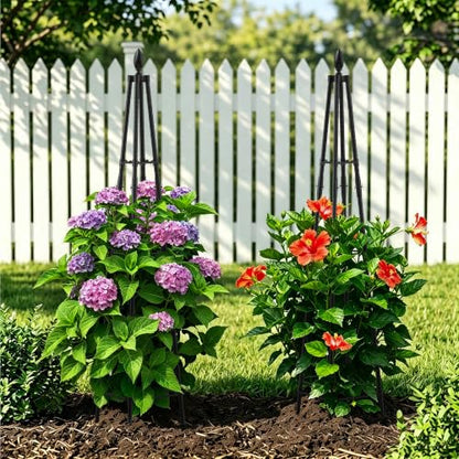 AlisisFores 4 Ft Garden Obelisk Trellis for Potted Climbing Plants