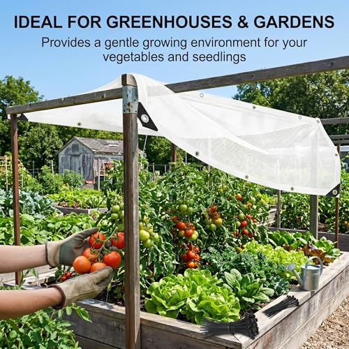 White Plant Sun Protection Net with Zip Ties,79 * 79inch White Shade Cloth for Garden with Reinforced, Plant Shade Nylon Cloth Grommets for Greenhouse Plants Patio (2 * 2m) - color: 2*2m