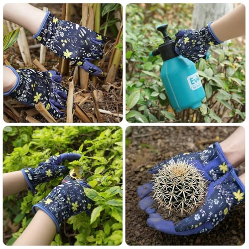 Baidast Gardening Gloves for Women, Breathable Leather Garden Gloves with Grip, Thorn Proof Work Gloves - color: Women(m)-purple