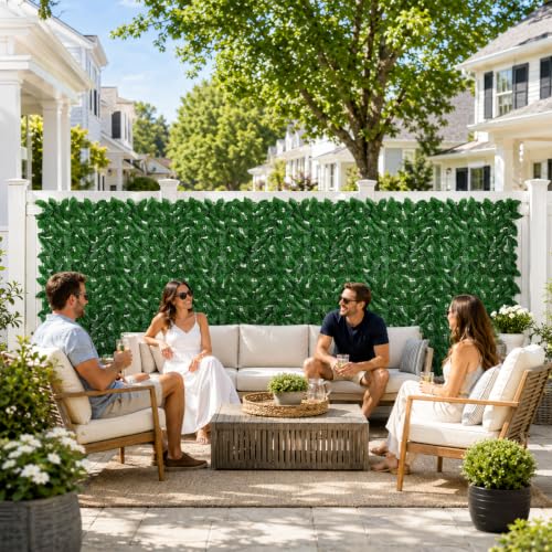 KASZOO 100x40 in Artificial Ivy Privacy Fence Screen, Outdoor Decorative Fence Panels, Faux Greenery Backdrop, Ivy Leaf Privacy Fence, Green, Plastic & Polyethylene, Garden Style - size: 100x40in