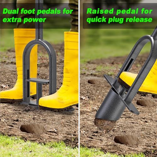 Long Handled Bulb Planter Tool with Rubber Grip - color: 2.9'' wide hole