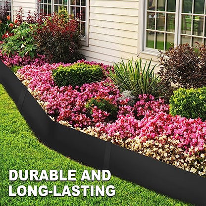 20ft. 40" L × 8" H Metal Landscape Edging, 6 Pack Garden Border - color: Black, size: 8 Inch