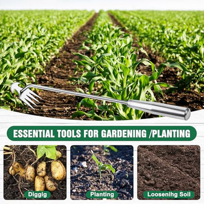 Weed Removal Tool, 2025 New Garden Weeding Tools Manganese Steel Hand Weeder Tool with Handle, 4 Teethes Dual Purpose Manual Weeders Tool Weed Pulling Tool for Garden19.6inch - style: Weed Puller Tool 50mm