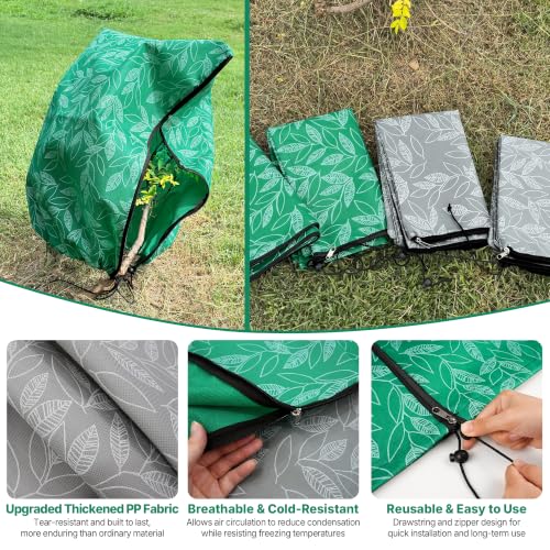 2PCS Plant Covers Freeze Protection 69"X47" Winter Frost Blankets - color: Grey 69*47in