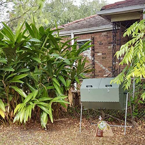 Jora Composter JK 400 - High Capacity Rotating Compost Tumbler - 13-21 Gal/Week - Heat Generating, Insulated Design - Outdoor Compost Bin Tumbler - Dual Chamber Compost Tumbler