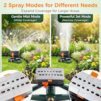 4 Way Adjustable Mini Turbo Oscillating Lawn Sprinkler(Weighted Base) - style: Metal Weighted Base