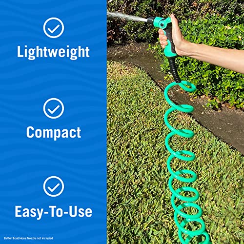 50FT Coiled Boat Hose, Expandable Coil Water Hose, Marine Grade 3/4 Inch - style: 50 FT