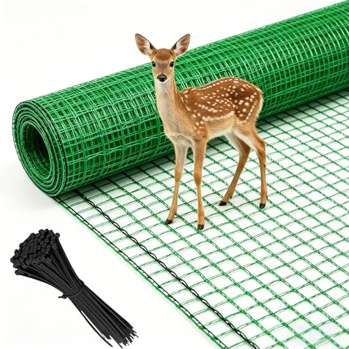6.6x100ft Plastic Mesh Fencing, 0.4in Mesh Deer Fence - size: 6.6ft x 100ft