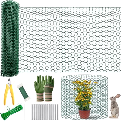 Plant Protectors from Animals with Extra Wide 20" Chicken Wire - 200" Long Complete DIY Metal Mesh Kit for Large Garden & Craft Projects - size: 20*200 Inch