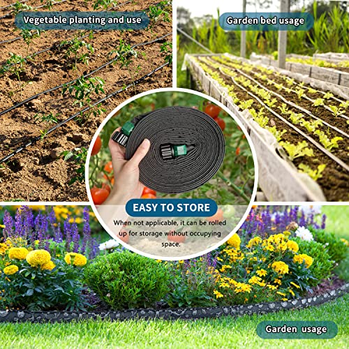 4-Pack Short Soaker Hose 10FT for Vegetable Beds - size: 10FT 4Pack
