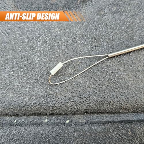 73cm/28.7" Heavy Duty Button Master for Car Emergency Tool, Stainless Steel Pulling Wire Tool Car Grabber Tool, Long Reach Grabber Tool