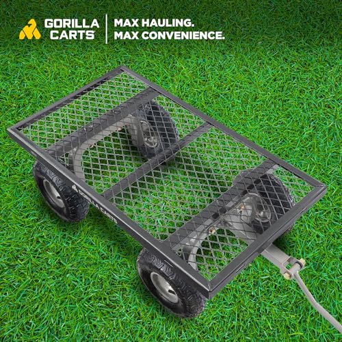 Gorilla Carts Steel Utility Cart, 800 lb Capacity, 4 Cu Ft., Black, 2-Pack