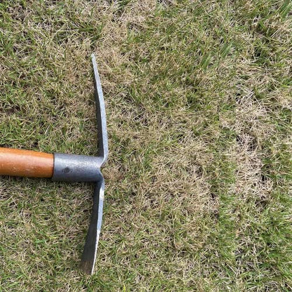 2PCS 19.6 Inches Garden Pick, 2 Prong Hand Hoe Tool Set Garden Tool with Wooden Handle, Transplanting Digging Planting Loose Soil Camping or Prospecting