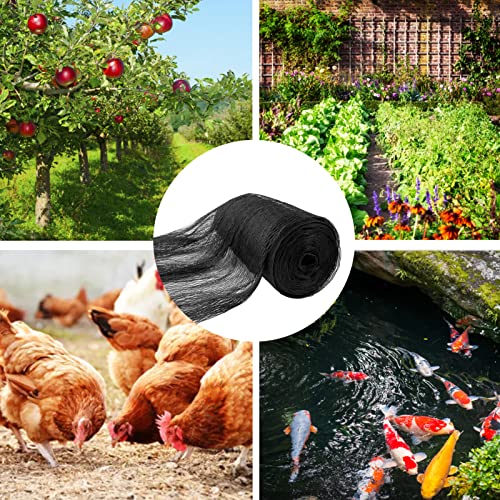 Large Pond Netting Kit 15 x 20 ft Black Heavy Duty Woven Fine Mesh Net Cover for Leaves, Koi Pond Cover, Netting for Leaves to Protects Koi Fish from Birds, Cats & Predators with 14 Stakes