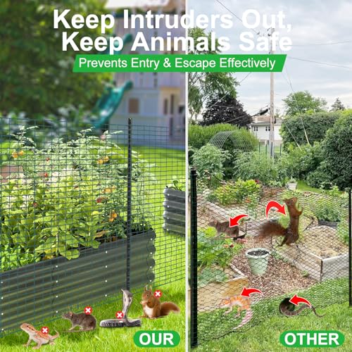 Temporary Garden Fence 4ft x 165ft,Plastic Fencing with Reinforced Edges, Includes 100 Zip Ties, for Yard, Garden, Poultry, Deer & Construction Use - color: Teal Green, size: 4ft x 165ft