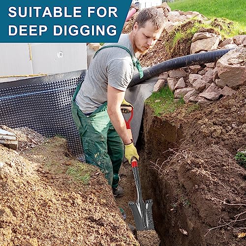 Drain Spade Garden Digging Serrated Shovel 44 inches - style: Garden