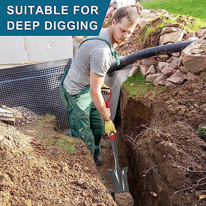 Drain Spade Garden Digging Serrated Shovel 44 inches - style: Garden