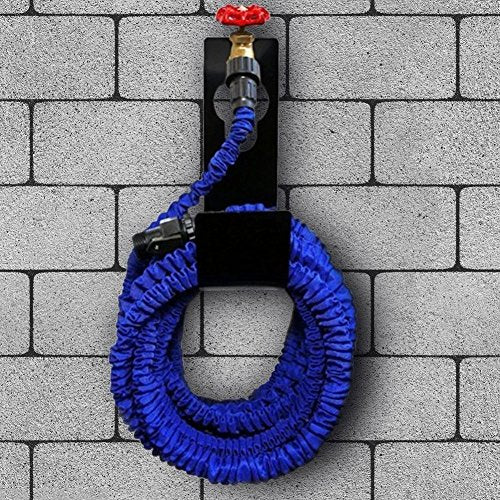 Garden Hose Hanger Wall Mount Heavy Duty Hose Holder Hook for 150ft 100ft 75ft 50ft Expandable Hose (Large, Black) - size: 1 Pack Large