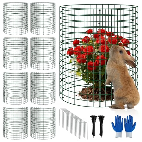 8 Pack Plant Protectors from Animals, 12x16 Inch Metal Garden Cages - color: 8 Pack, size: 12x16 IN