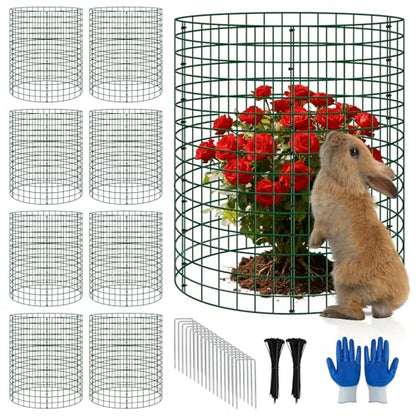 8 Pack Plant Protectors from Animals, 12x16 Inch Metal Garden Cages - color: 8 Pack, size: 12x16 IN